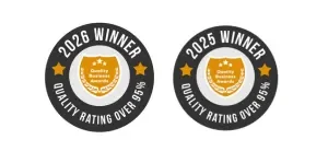 Quality service provide badge.