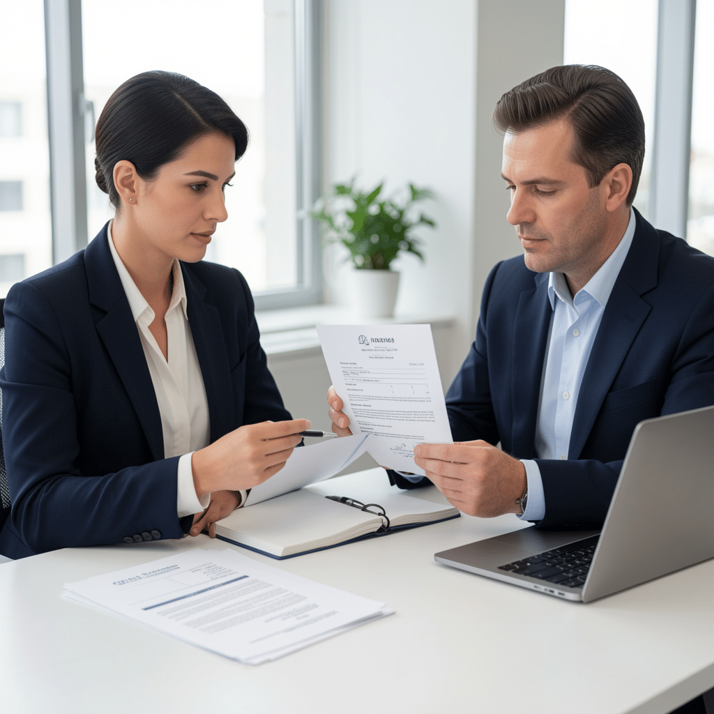 Client discussing ATO letter with accountant for tax audit support in Australia